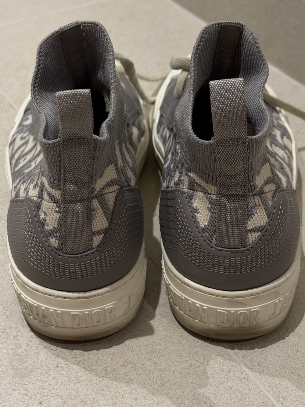 Dior Gray and White High-Top Sneakers - Picture 3 of 5